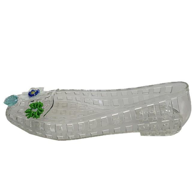 Полые одинарные туфли повседневные с пайетками и цветком женские 2025 лето прозрачные хрустальные туфли модные новые туфли-желе сандалии с квадратным носком