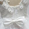 Kids Flower Girl Dress Baby Girls Lace Formal Princess Pageant Wedding Birthday Party White Bridesmaid Dresses Tea Length