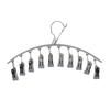 10 Clips Stainless Steel Sock Clip Pace-Saving Arc Sock Drying Rack Windproof Non-slip Clothes Rack Underwear Clip Towel Hanger