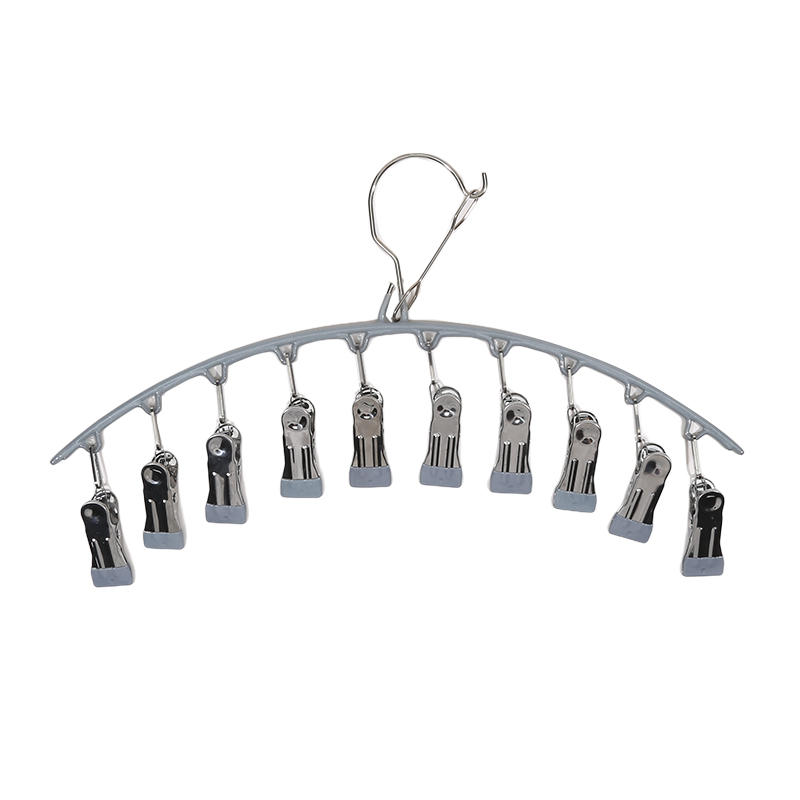 10 Clips Stainless Steel Sock Clip Pace-Saving Arc Sock Drying Rack Windproof Non-slip Clothes Rack Underwear Clip Towel Hanger