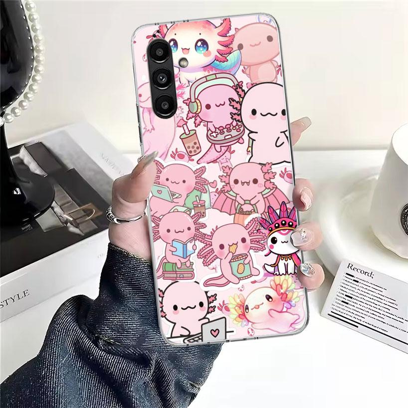 Милый Аксолотль Кавайный Чехол Для Телефона Для Samsung Galaxy A13 A14 A15 A16 A17 A53 A54 A55 A56 A57 A33 A34 A35 A36 A37 A23 A24 A25 A26 Ga