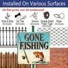 2D Flat - 1pc, Outdoor Plaque & Wall Decor, Gone Fishing Sign, Cabin Wall Art, Lakeside Villa Decoration, Dock Ornament, Rustic Natural Style