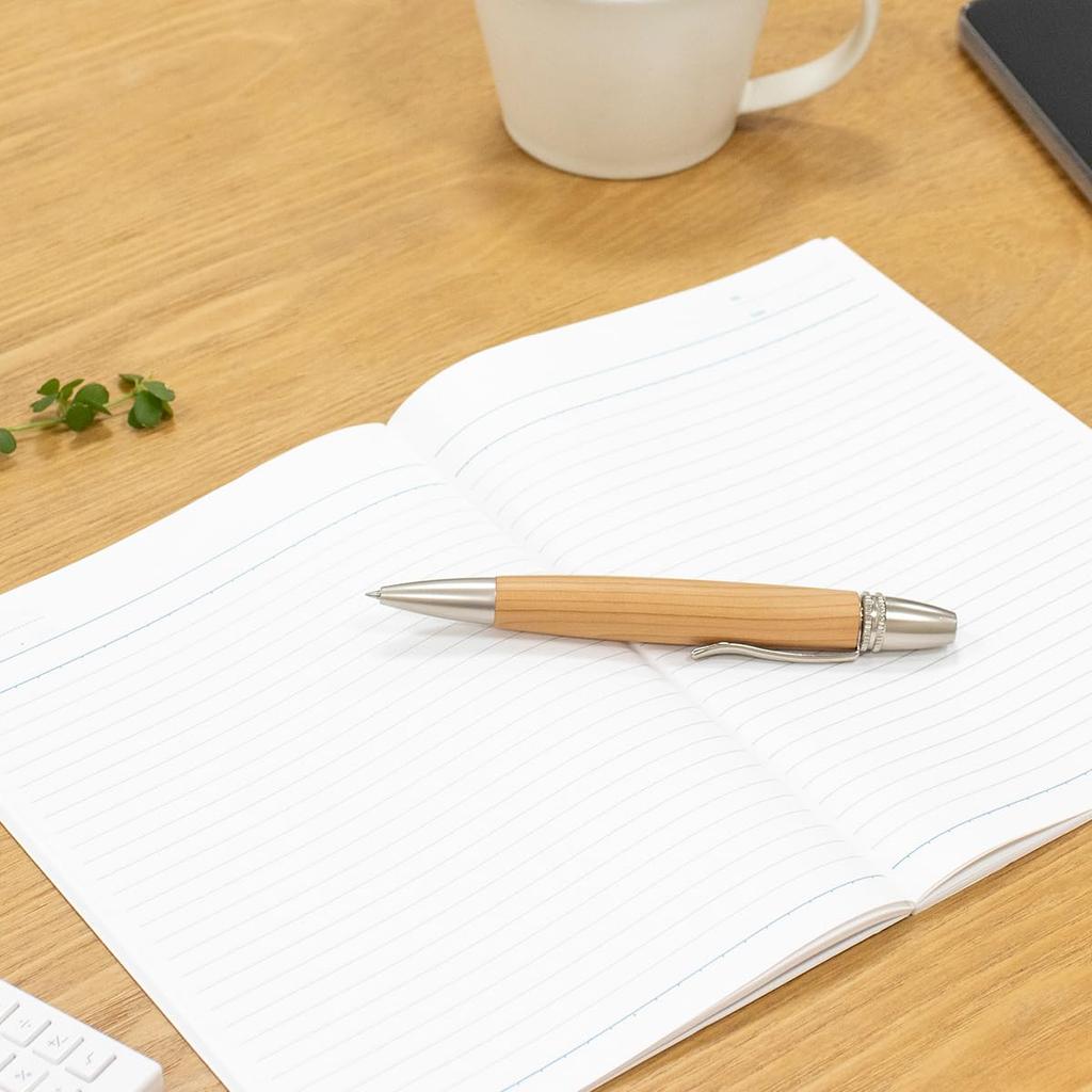 Luminio Wooden Ballpoint Thick Made of Fine Handcrafted in Japan by with Jetstream Refills Pen, Jetstream, Barrel, Wood, Artisans, 0.5mm [Compatible