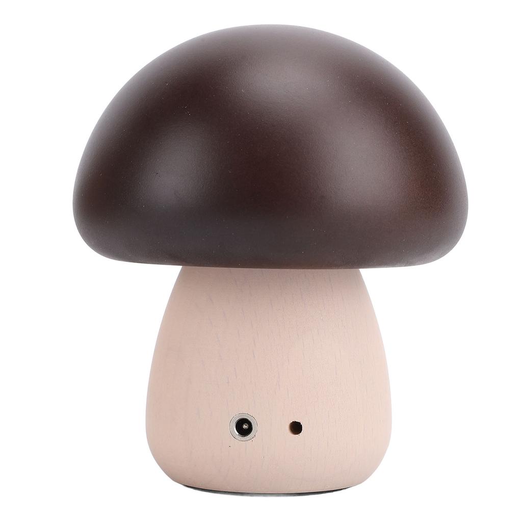 Small Wood Mushroom Lamp Night Light Cordless Bedside Touch Lamp USB Rechargeable 450mAh Battery