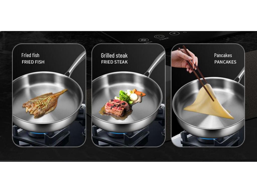 Универсальная немецкая сковорода из нержавеющей стали 316 с антипригарным покрытием для индукционных и газовых плит