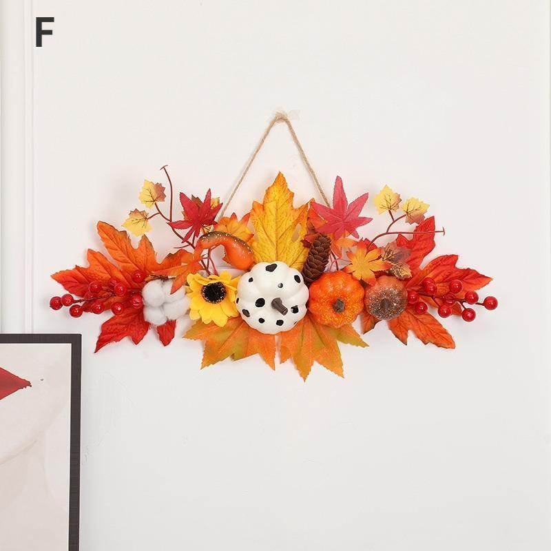 Halloween Decoration Maple Leaf Pumpkin Decorative Pendant Harvest Festival Wall Hanging Props Autumn Fall Decor