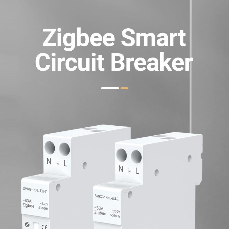 Умный автоматический выключатель ZigBee Tuya с дистанционным управлением, таймером, измерением, защитой от перегрузки по току и перенапряжения и сигнализацией.