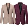 Мужской однотонный приталенный блейзер с шалевым воротником Формальный деловой костюм на одной пуговице