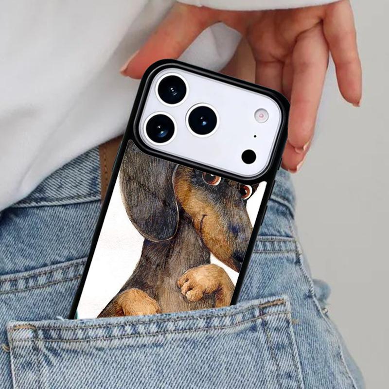 Чехол для телефона с изображением таксы для iPhone 16e 15 14 13 12 17 Pro Max Plus Air 17pro Cover Coque