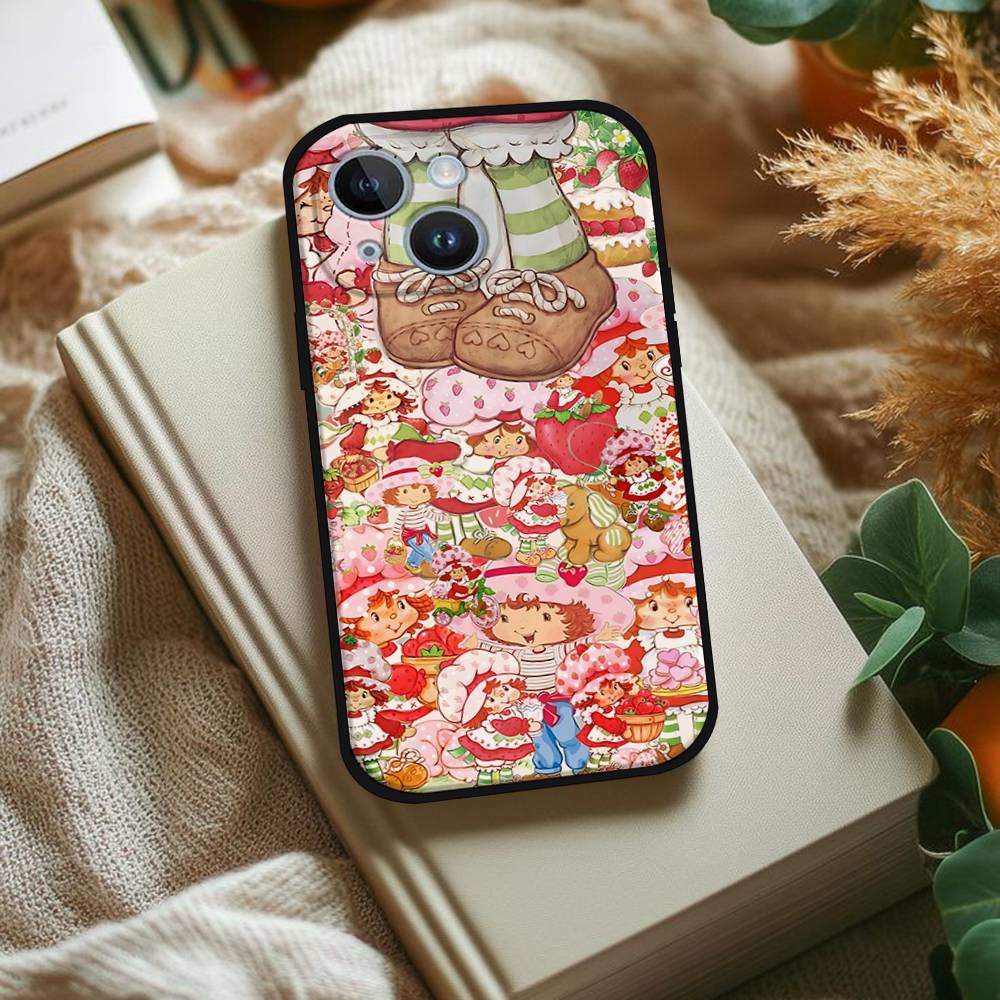 Чехол для телефона «Клубничный S-Шорткейк» для IPhone 1716 15 14 13 Pro Max 11 12 Mini X Xs XR Черный силиконовый чехол