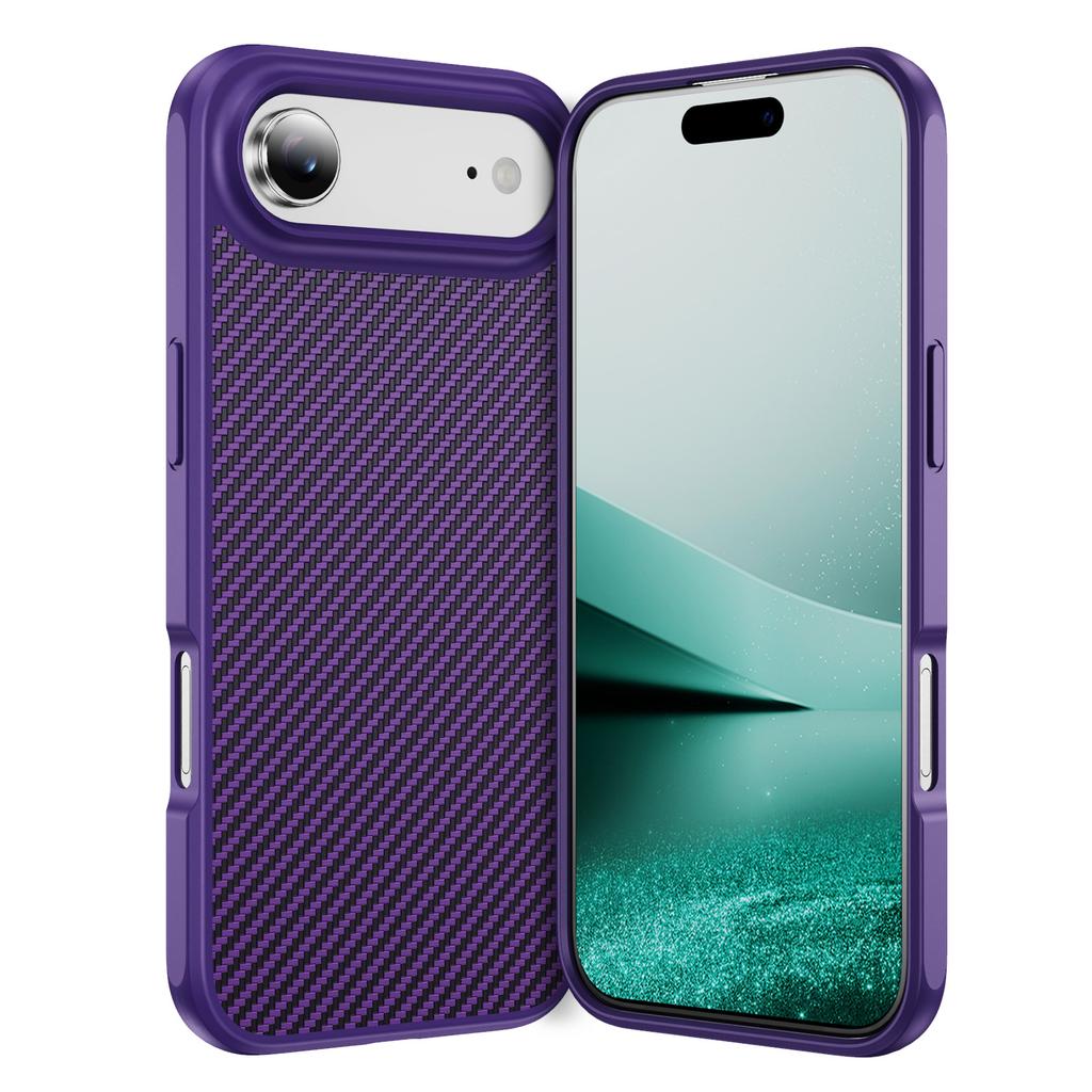 Для iPhone Air Чехол Текстура углеродного волокна ПК+ТПУ Чехол для телефона Совместим с MagSafe