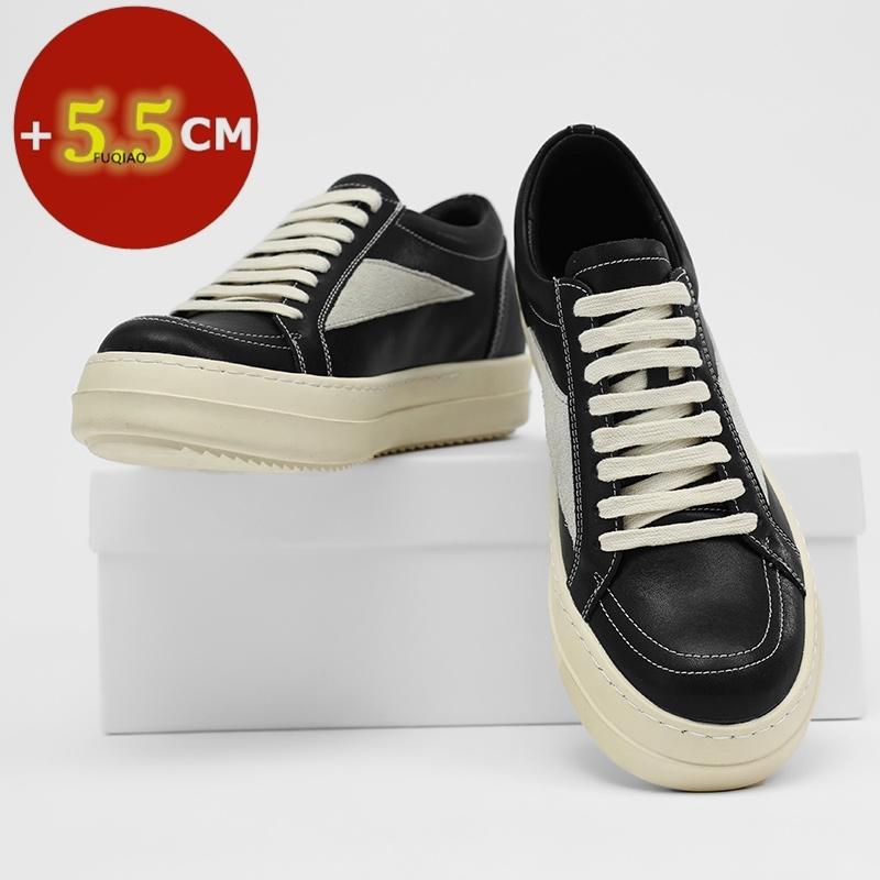 Мужские туфли с увеличением роста на 5,5 см, повседневные кроссовки на платформе, из премиальной натуральной кожи, модные, удобные, дышащие