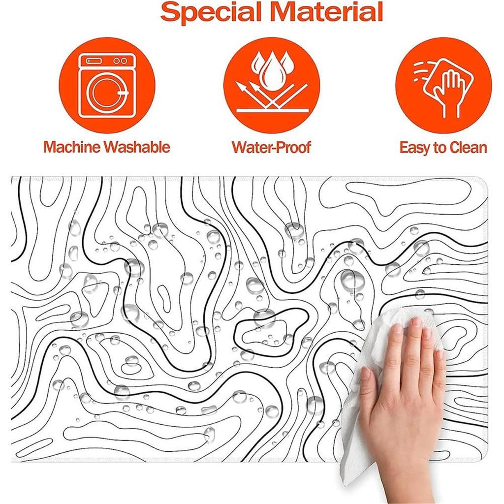 Fluid Pad Contour Computer Desk Pad Rubber Non Slip Line Pad