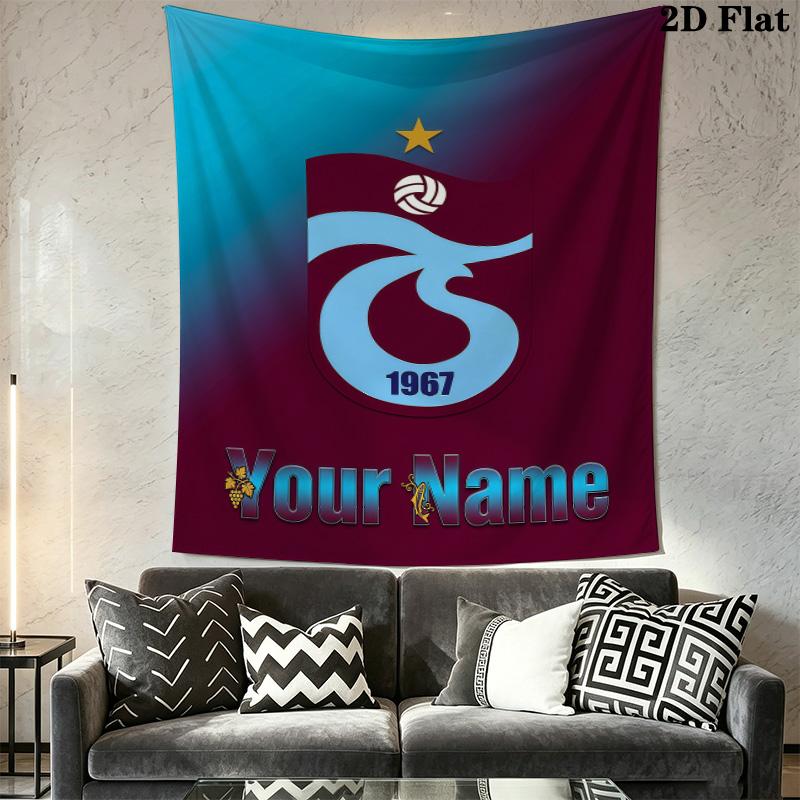 Trabzonspor Custom Name Wall Tapestry Aesthetic Wall Hanging Printed Fabric Blanket Decorative Tapestries for Bedroom Living Room Home Decor