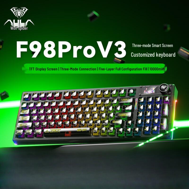 AULA F98Pro V3 Кастомная прозрачная механическая клавиатура