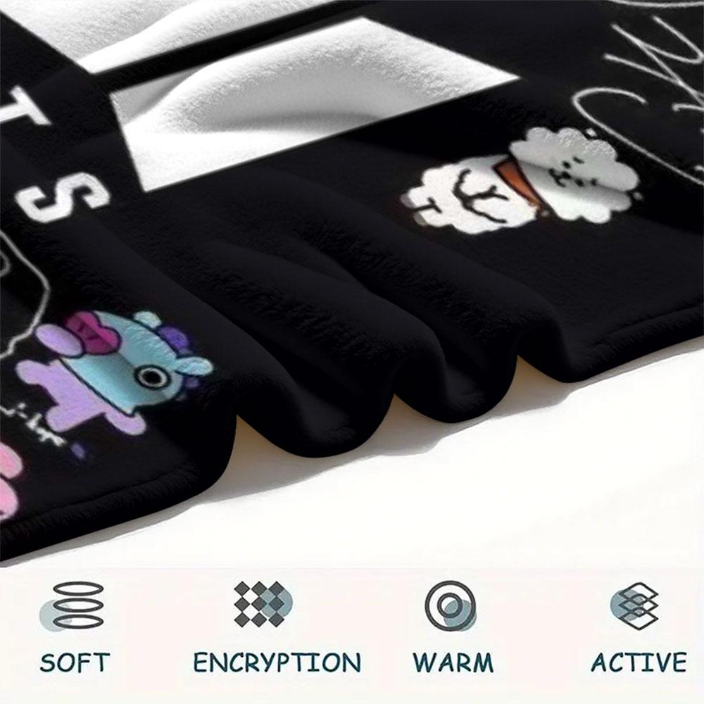 K-POP BTS printing Flannel Blanket Bedroom Sofa Camping Warm blanket Gifts for family and friends-MJ009