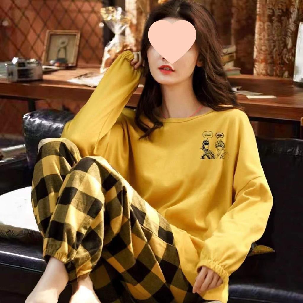 Women's Cute Princess Style Long Sleeve Pajamas Set - Sweet Bowknot Design, Plus Size, Loose Fit Home Wear for Spring, Autumn, and Winter