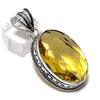 Цитрин Драгоценный камень Ручная работа 925 Стерлинговое серебро Подарок Ювелирное изделие Подвеска 2,05" p7B79