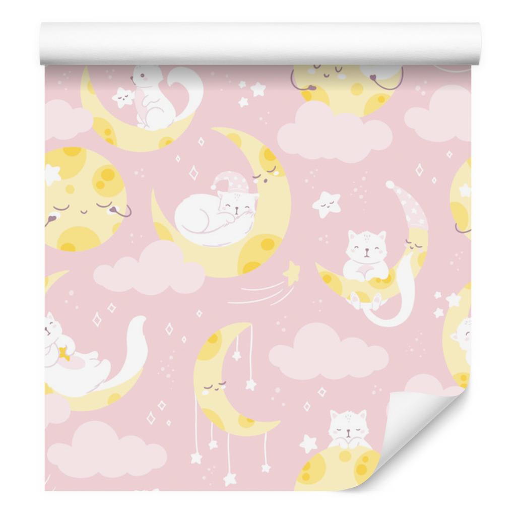 Stars, Kittens and Moons Wallpaper for Living Room and Bedroom 50x1000