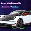 1:Модель автомобиля Pagani Huayra из сплава в масштабе 1:24 с ретро-механизмом оттяжки, идеальный подарок для детей, фанатов гонок, а также для коллекционирования и демонстрации