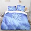 Snowflake Duvet Cover Winter Theme Geometric Pattern Microfiber Blue Floral Quilt Cover for Girl Children Christmas Decorations