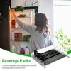 Drink Organizer Dispenser Spring Push Beverage Rack Adjustable Width Auto Beer Pusher Holder E-shaped Glide for Kitchen Fridge