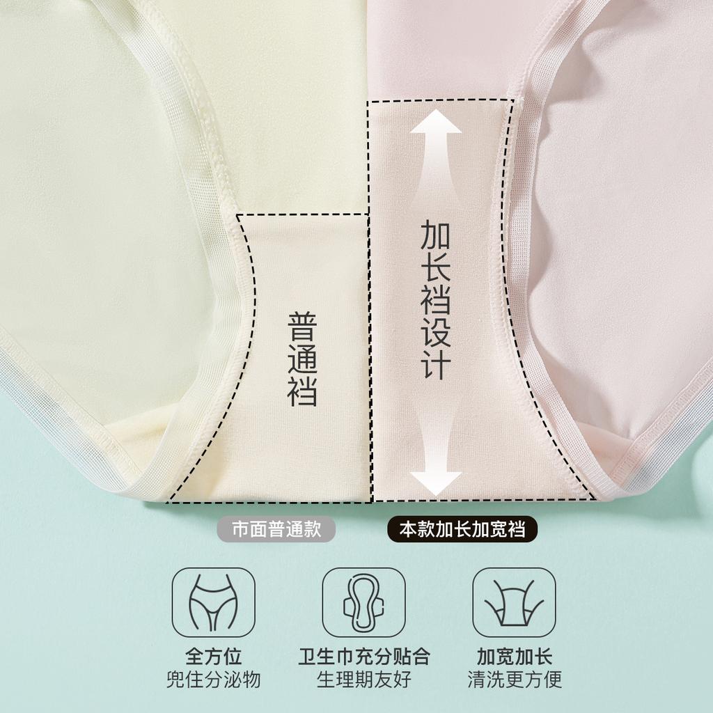 Fenteng [Extended Crotch Weekly Pants] 7-piece set, lightweight, breathable, high elasticity, simple and fresh women's triangle underwear for women