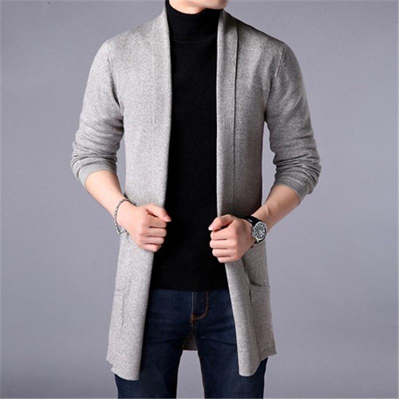 Spring Autumn Men Casual Fashion Cardigan Sweater Homme Solid Color Knitting Coat Hombre Top Male All-match Outwear Men's Clothing