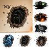 3D Horror Wall Stickers for Party Halloween Decal, Breakout Illusion Sticker with Skull Ghost, Spooky Peel And Stick Decor Bedroom Room Party,
