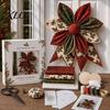 Holiday Wreath Making Supplies Large Patchwork DIY Sewing Kit, Quilted Fabric Craft Set, Diy Kit for Beginners Handmade Rustic Door Decoration