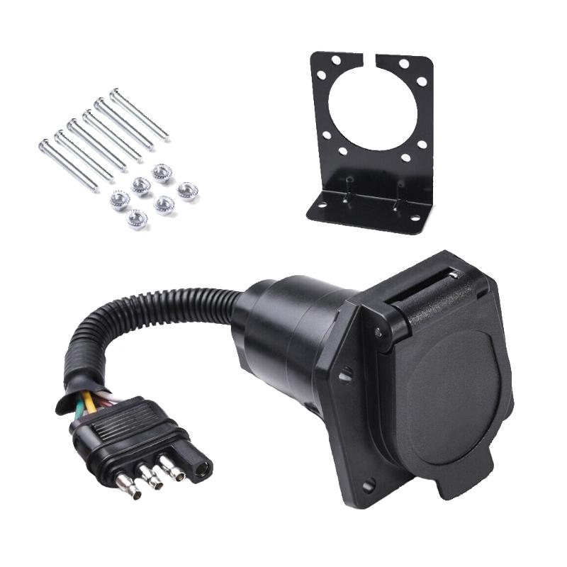 Trailer Circuit Connecting Tool 4-Way Flat Truck to 7-Way Blade for RV Motorhome