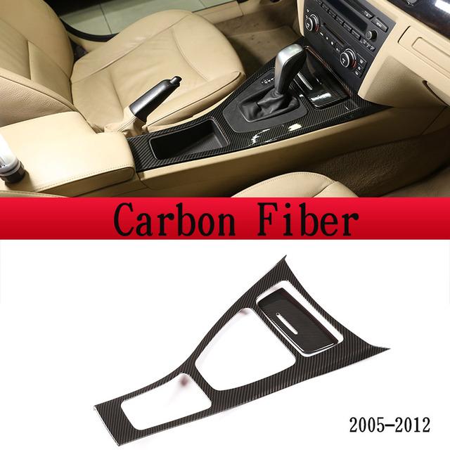 Левый руль для BMW 3 серии E90 E92 E93 2005-12 ABS карбоновое волокно/серебристая центральная консоль рамка рычага переключения передач наклейка на панель автомобиля