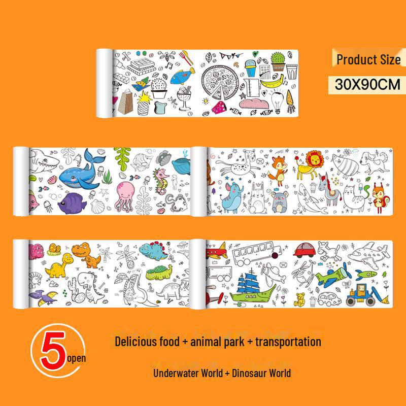 Детский большой свиток граффити и раскрасок для детского сада