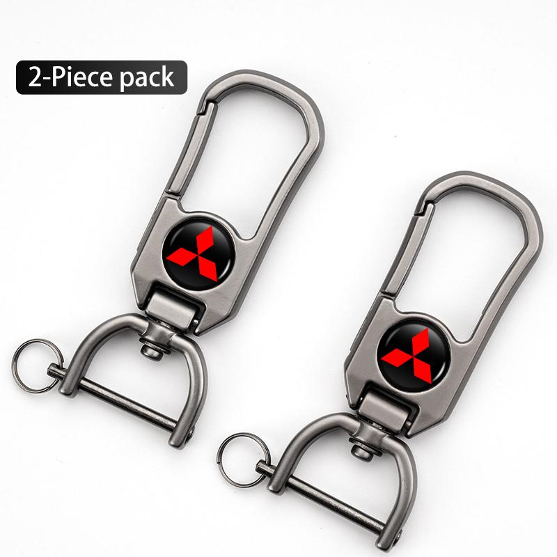 For Mitsubishi Aluminum Alloy Car Styling Keychain Emblems Keyring Key Decoration Ring Outlander Lancer L200 ASX Pajero Grandis