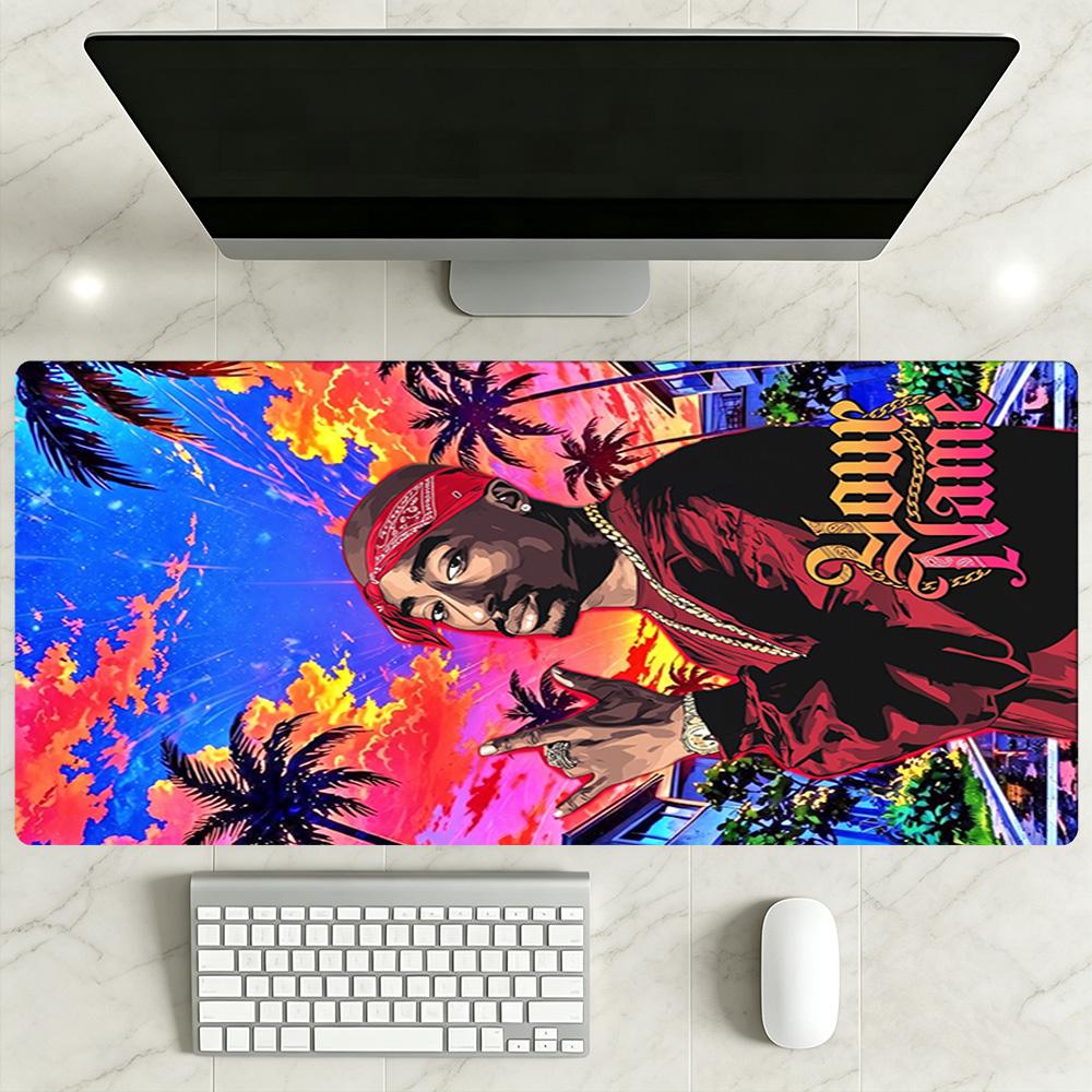 2pac Customizable Name Mouse Pad Keyboard Mat Study Desk Mat Non-Slip Rubber Bottom Computer Decor Item Office Use