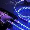 1,2 м 3 в 1 USB-кабель для зарядного устройства для мобильного телефона Micro USB Type C Зарядный кабель для iPhone Зарядный светящийся светодиодный светящийся шнур для передачи данных