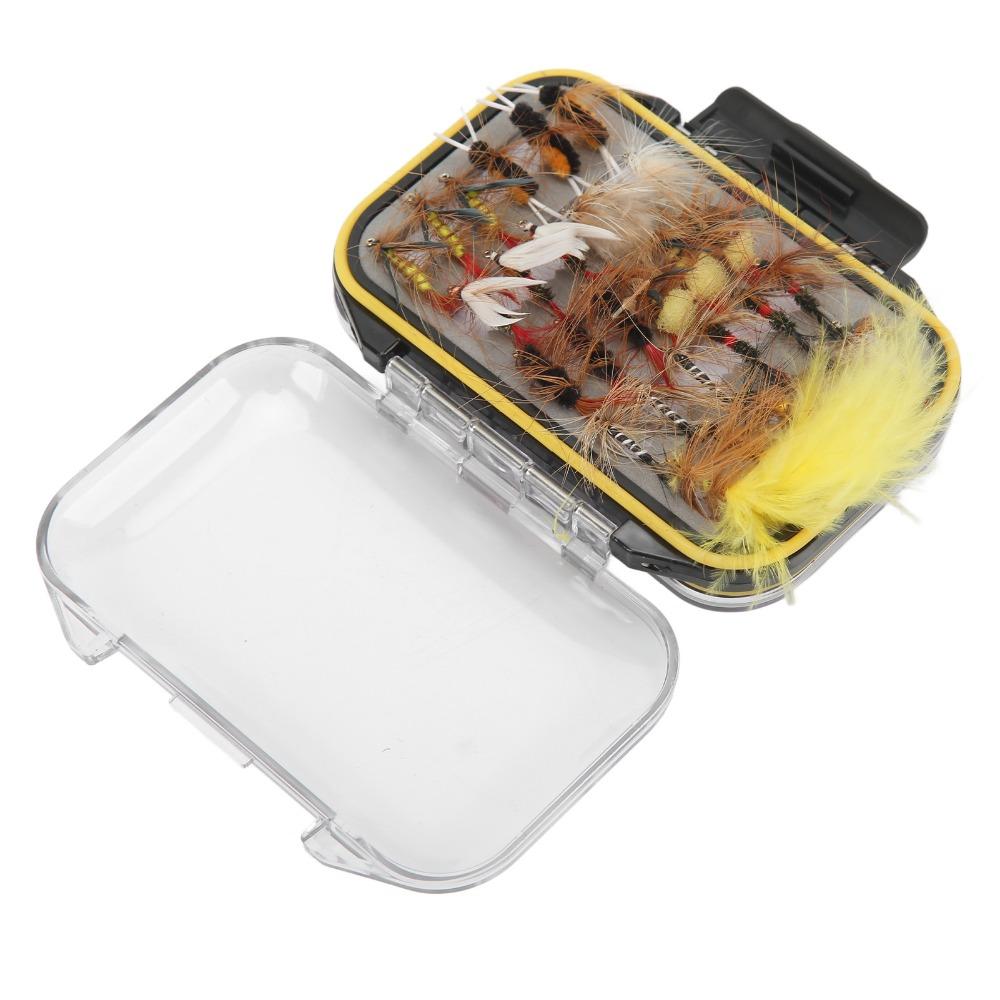 60PCS Colorful Fly Fishing Kit with High Carbon Steel Hook Fly Fishing Tackle  Lakes Rivers