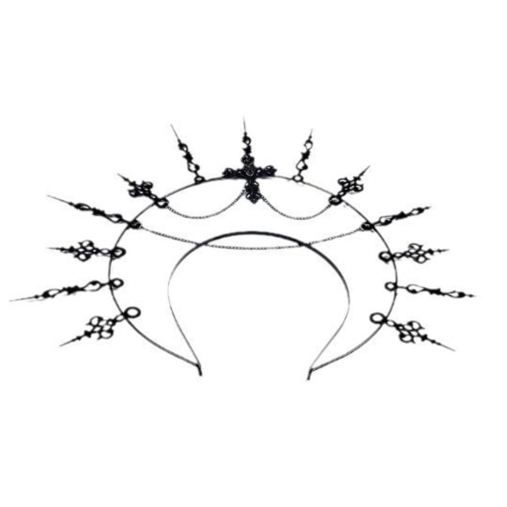 Lolita Spiked Headpiece Gothic Renaissance Cosplay Headband Women Halo Sun Crown  Birthday Party