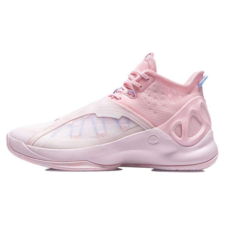 Li-Ning Chrysalis Shock Absorption Anti-Slip Wear-Resistant Support Mid-Top Basketball Shoes Men Sneakers Pink ABAR081-6