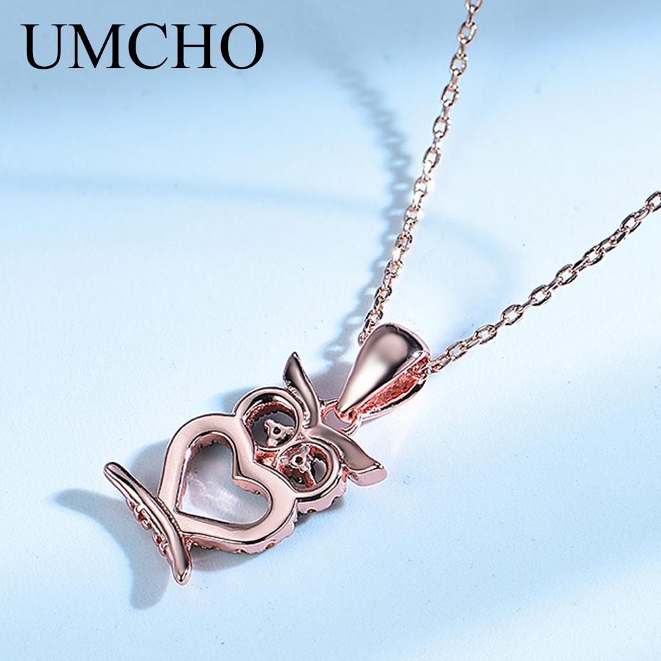 Umcho Ожерелье с совой из твердого серебра 925 пробы, ожерелья для женщин, подарок на годовщину, ювелирные украшения