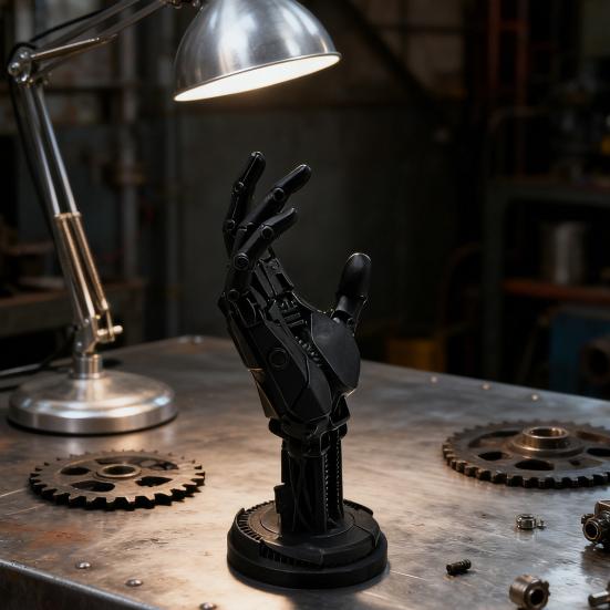 Статуя роботизированной руки, напечатанная на 3D-принтере, подставка для игрового контроллера, статуя механической руки, держатель для геймпада/джойстика, подставка, украшение