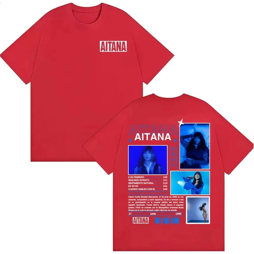 Aitana Azul Album 2026 Tour T Shirts Unisex Women Clothing Fashion Aesthetic Tshirt Summer ONeck Cotton Tshirt Streetwear
