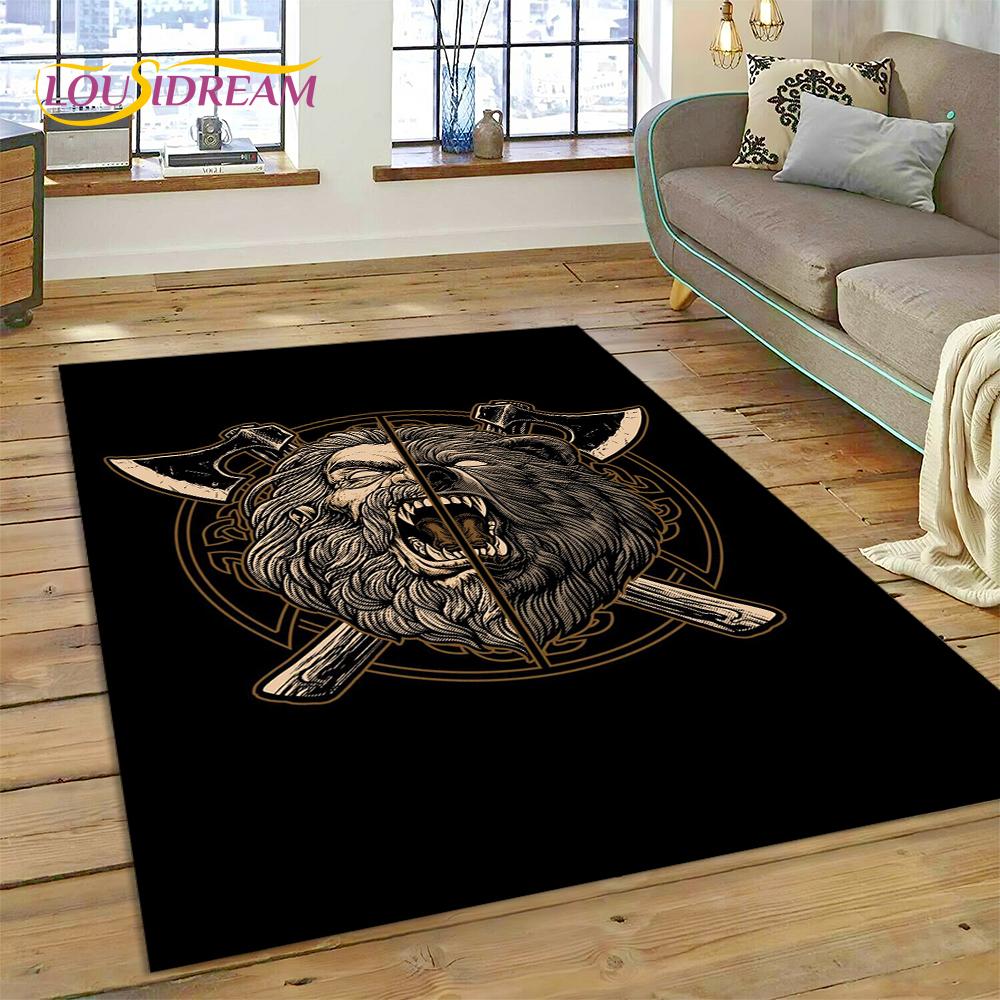 Викинг, скандинавская мифология, Один, Валгалла, символы, ковер для дома, гостиной, спальни, дивана, коврик для двери, декор, детский нескользящий напольный коврик