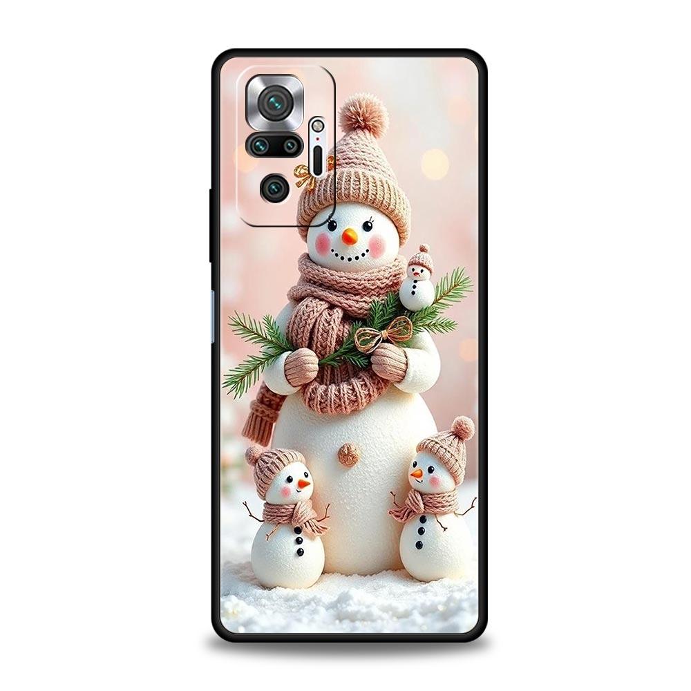 Чехол для телефона Рождественский снеговик для Redmi 14C 10C Note 15 14 13 12 10 11 K40 Pro Plus 5G Ударопрочный Мягкий ТПУ Корпус Funda Сумка