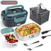 Portable Dual-Use Electric Lunch Box for Home and Car with Waterless Heating and Insulation