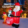 7.22FT Inflatable Toy Christmas Set Santa Penguin Gingerbread Man Xmas Yard Decor Supplies LED Lit Home Ornaments Festive Gift