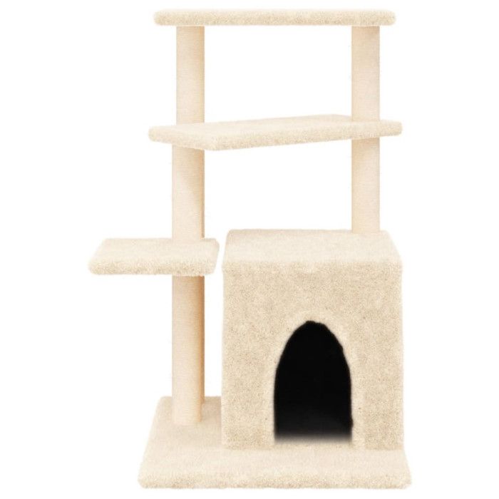VidaXL Arbre à chat avec griffoirs en sisal crème 83,5 cm 172121