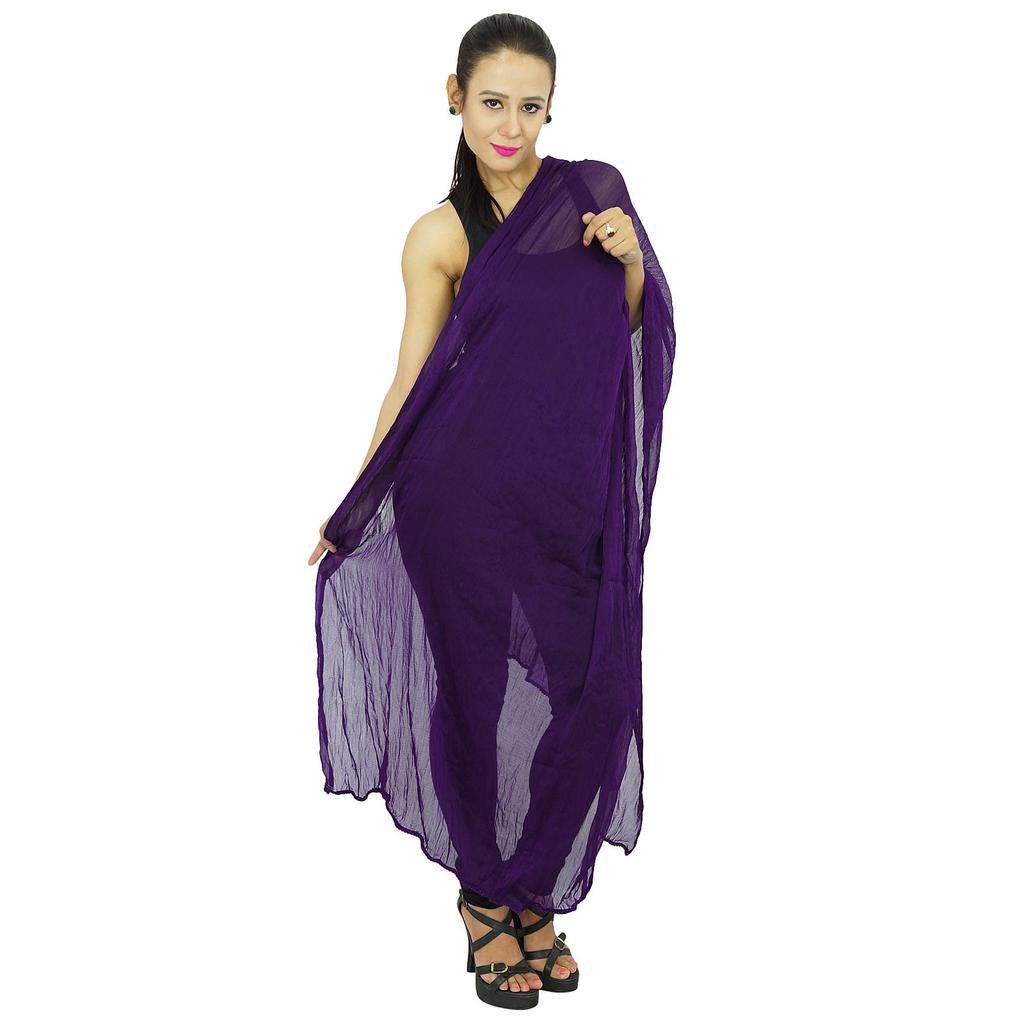 Neck Wrap Long Stole Chiffon Blend Dupatta Women Indian Scarves Chunni