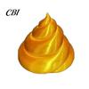 Spiral Layer Design 3D Printed Golden Poop Rotating Figurine, Luck Fortune Desk Decor, Funny Car Easy Clean Ornament Accessory with Turnable