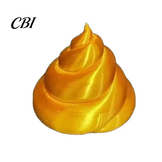 Spiral Layer Design 3D Printed Golden Poop Rotating Figurine, Luck Fortune Desk Decor, Funny Car Easy Clean Ornament Accessory with Turnable